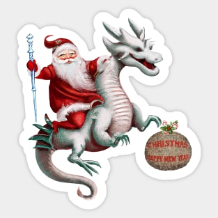 Santa Claus and The Dragon Sticker